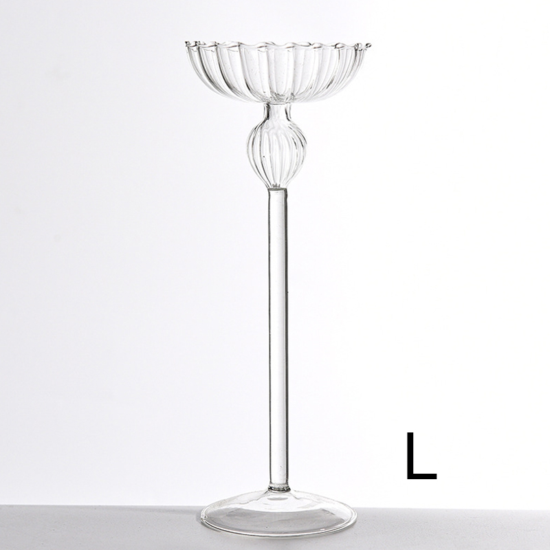 Transparenter Glas-Kerzenständer mit hohem Fuß, moderner europäischer Abendbankett-Tischdekoration, Kerzenhalter mit Kerzenlicht-Mittelstück: Goldene
