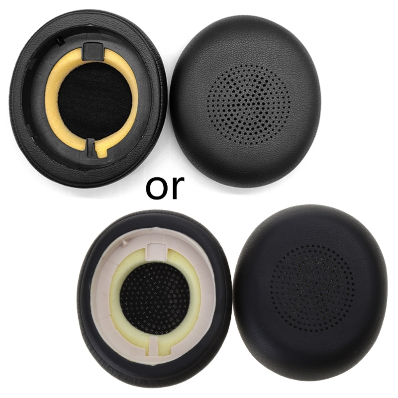 Leather Ear Pads for JABRA ELITE 45H Evolve2 65 Headphone Comfortable Earpads Cushions Pads Replacement: black