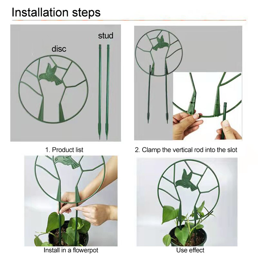 Bird Garden Trellis for Climbing Plant Round Plant Vine Trellis Iron Support Frame with Rustproof Coating Plants Climbing Holder