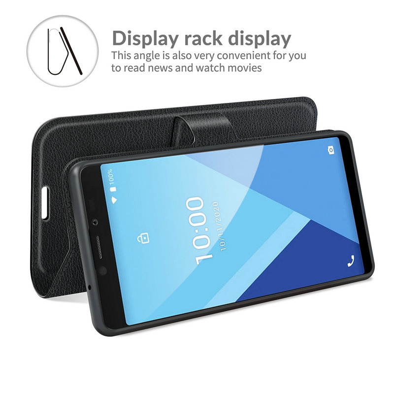 Para wiko y51 carteira caso do telefone flip capa de couro capa etui fundas