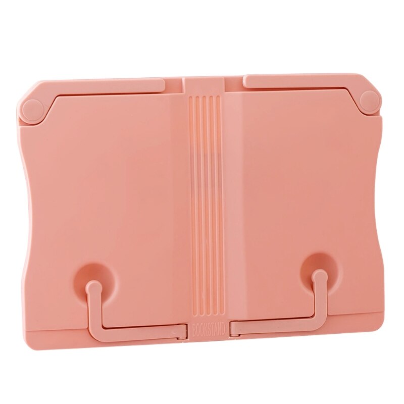 Vertical Book Stand Adjustable with Page Clips Textbook Holder Reading Stand: Pink