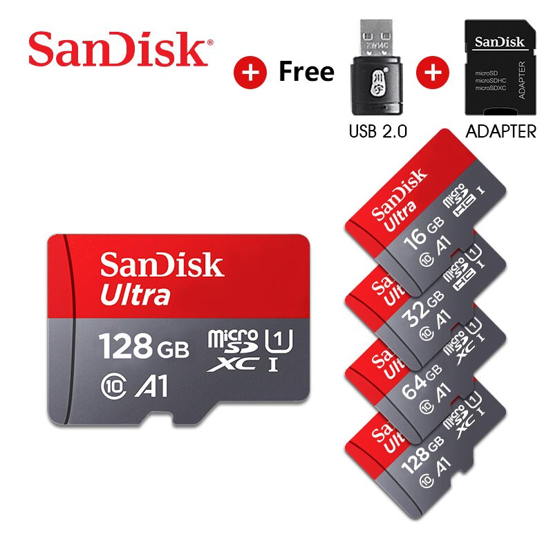 100% originale Sandisk micro sd Scheda di memoria 128GB 64G tf CARTA di deviazione standard 32G 16G SDXC SDHC micro SD carta di Cartao De Memoia trasporto libero