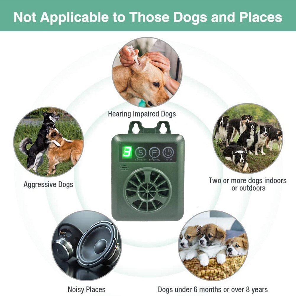 Ultrasonic Bark Stopper Rechargeable Pet Dog Anti Barking USB Puppy Stop Bark Repeller Prevents The Dog From Barking Device