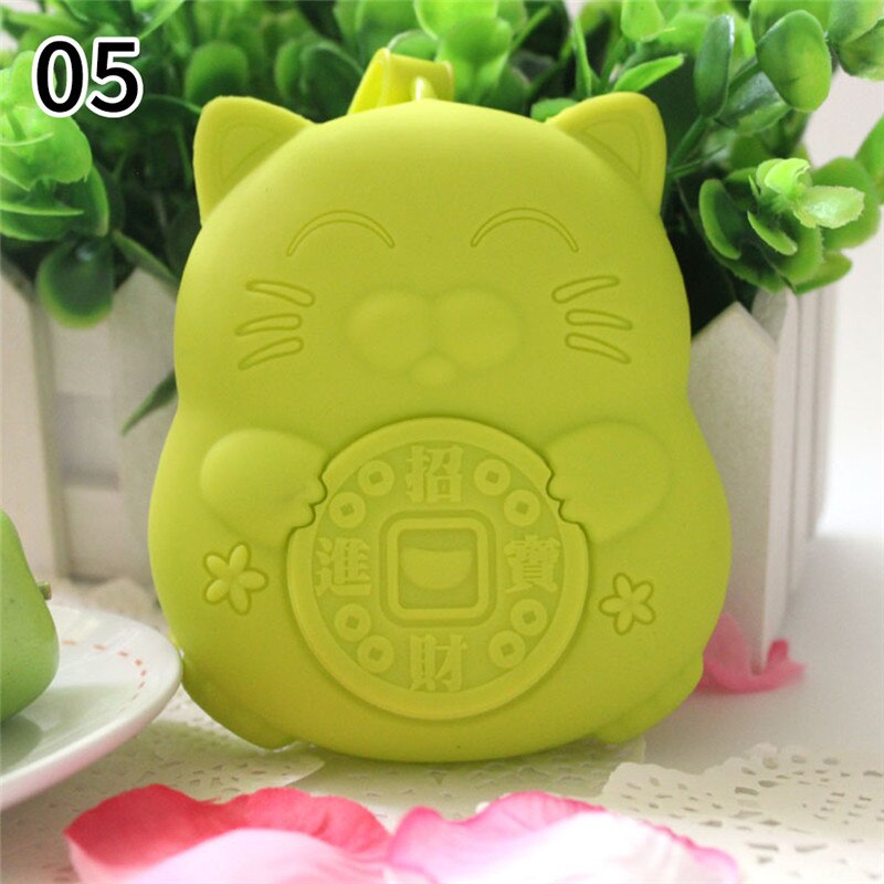 Silicone Cute Lucky Fortune Cat Vintage Coin Bags Wallet Women Key Case Bag Key Holder Purse Bag Organizer Bag