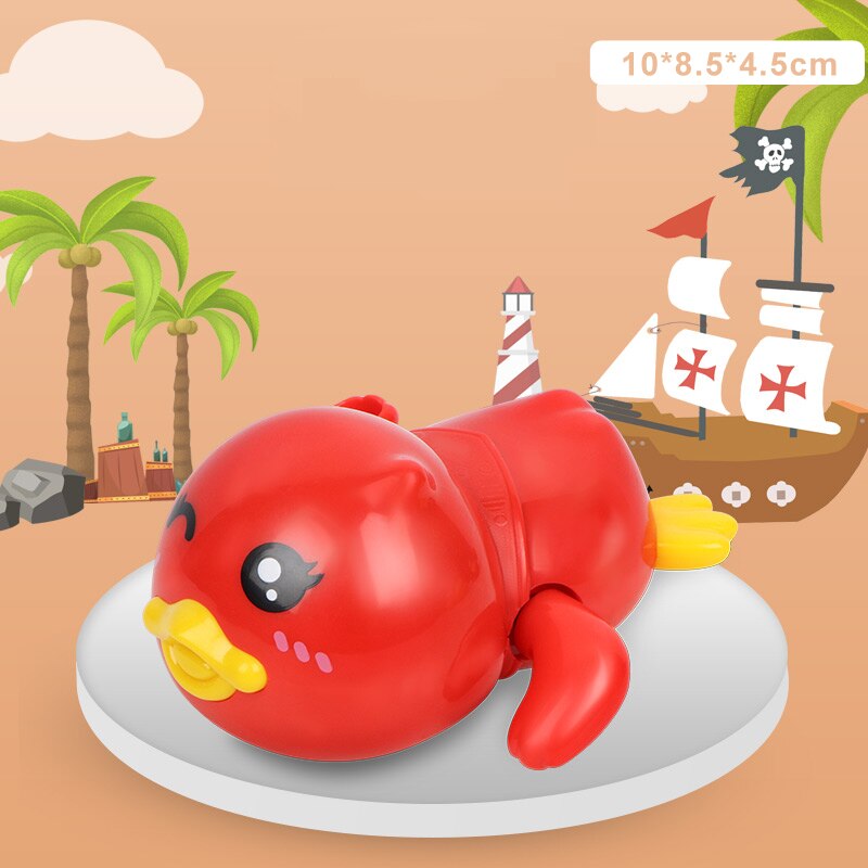 Baby Bath Toys for Kids Shower Beach Bathing Swimming Pool Juguetes for Wind-up Duck Whale Toys for Playing Water Game: Red duck-2