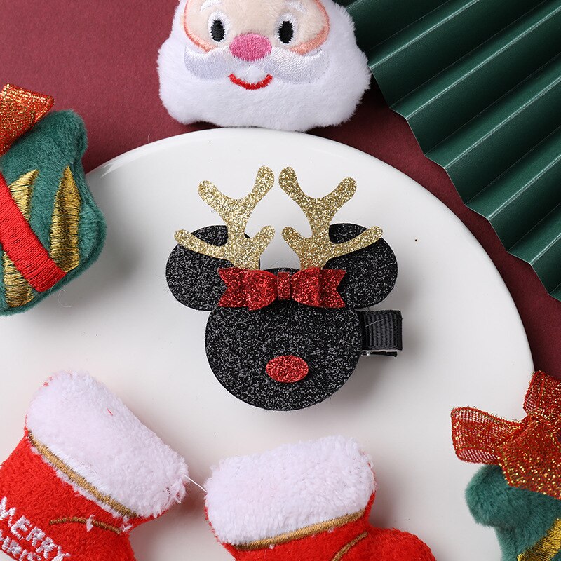 Flocon de neige bois bandeau oreille arc chapeau en épingle à cheveux joyeux noël décorations pour la maison nouvel an fête décor filles cheveux accessoires: 7