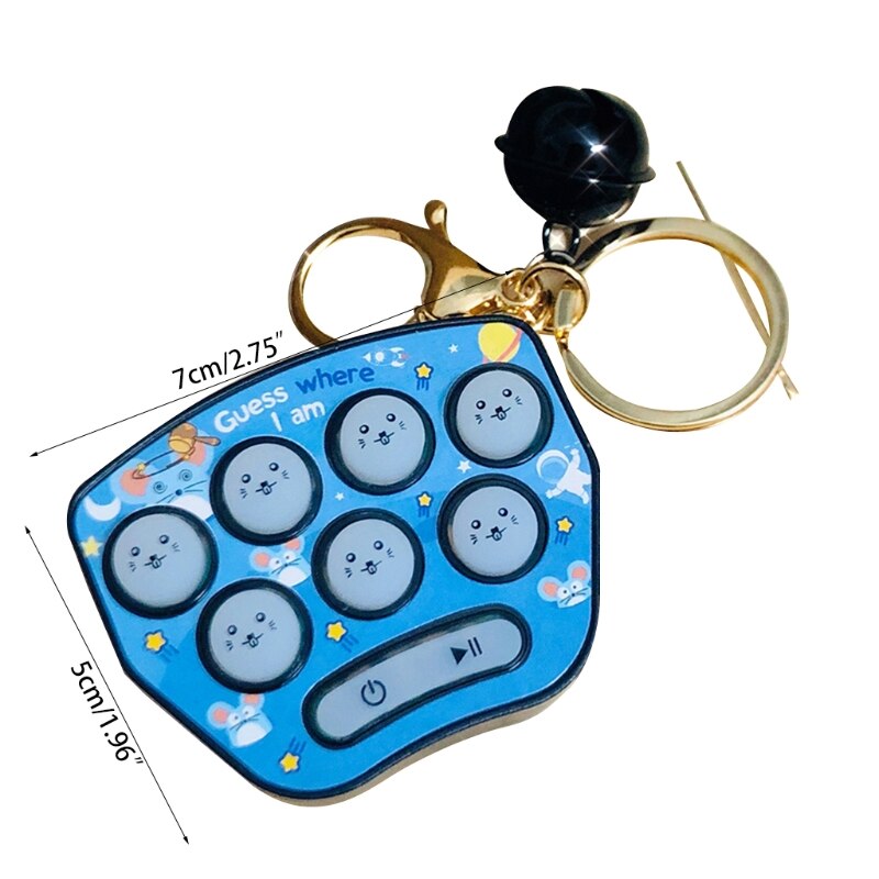 Mini juego de memoria para hámster para niños y adultos, llavero electrónico Led, máquina de juego con botón
