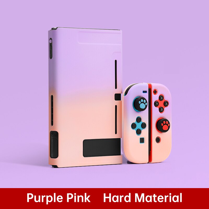 Nueva funda protectora para la consola Nintendo Switch protección completa para NS interruptor para controlador de alegría-Con Shell protector: Purple Pink   Hard