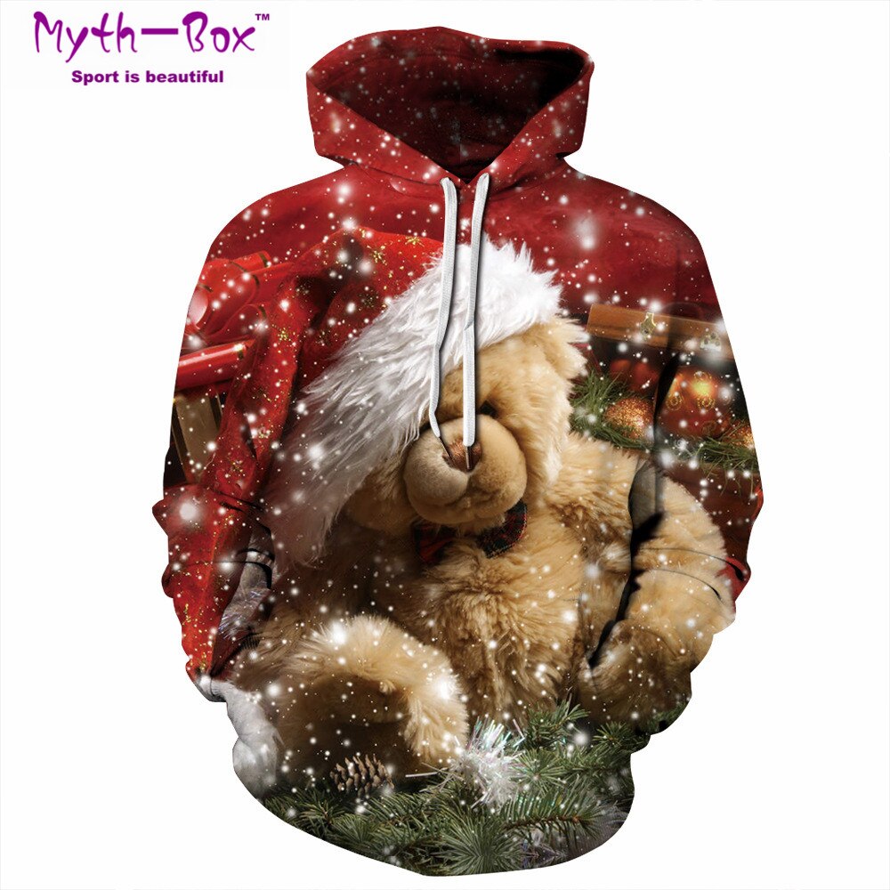 Vrouwen/Mannen Hoodie Sweatshirts Kerst Hoodies Vrouwen 3D Gedrukt Sportwear Hip Hop Hooded Trui Lange Mouwen Streetwear Trui