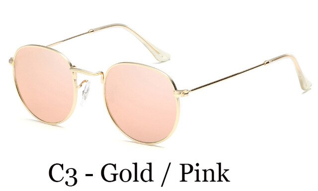 Lvvkee metalliset retro pyöreät aurinkolasit naisten klassiset hd polarisoidut aurinkolasit miehille ajo oculos de sol naaras: C3