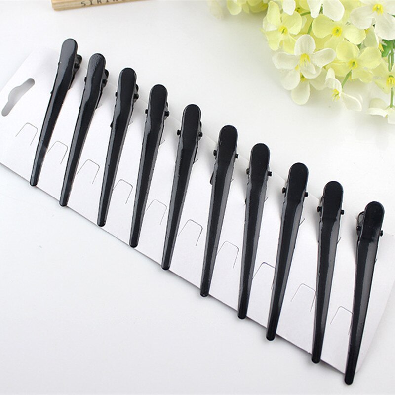 10Pcs Diy Black Metal Single Prong Kapsel Alligator Haar Clip Grote Haarspeldjes Hoofddeksels Voor Vrouwen Styling Tools Haarspeld: 10PCS