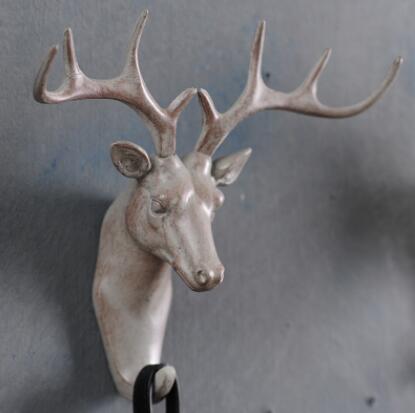 Amerikaanse stijl decoratieve haak dier hertenkop model wandhaak kapstok wanddecoratie sleutel opbergrek deurhaak 04286