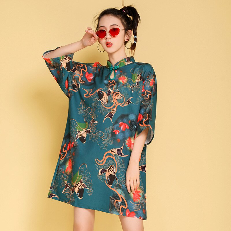 Modified Qipao Modern Cheongsam Chinese Dress Orient Short Sleeve Off Shoulder Summer Dresses For Women Sexy Party Gown