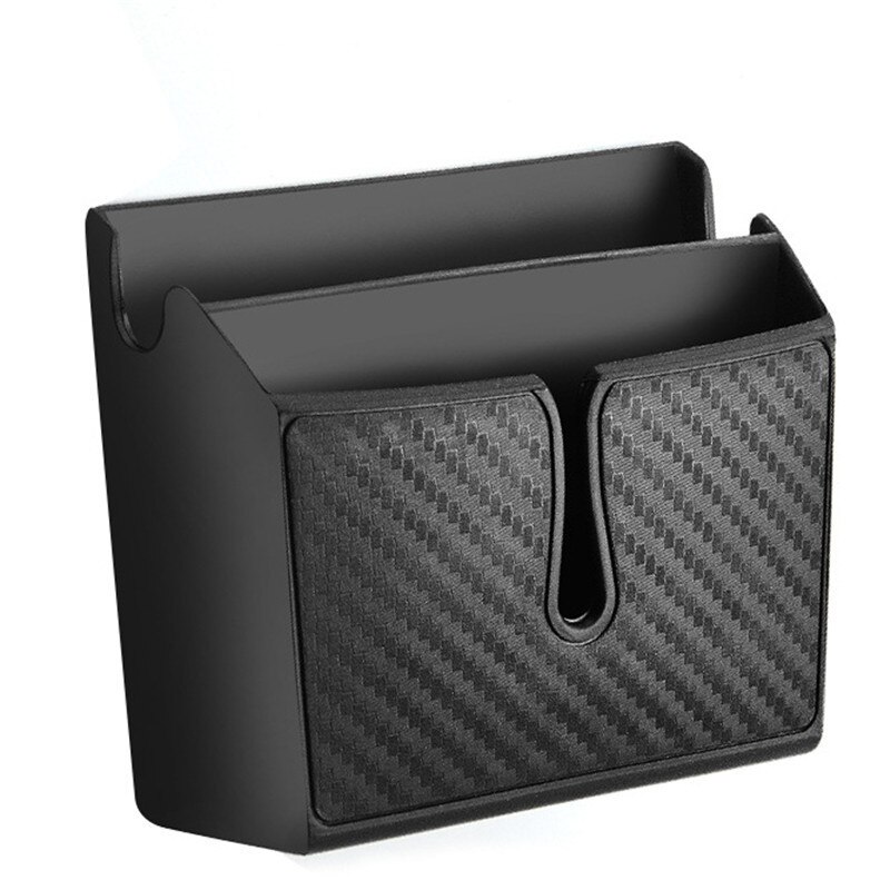 Newest Model Car Storage Box Carbon Fiber Grain Paste Type Cellphone Holder Flexible Glue Surface Stowing Tidying Storage Box: A