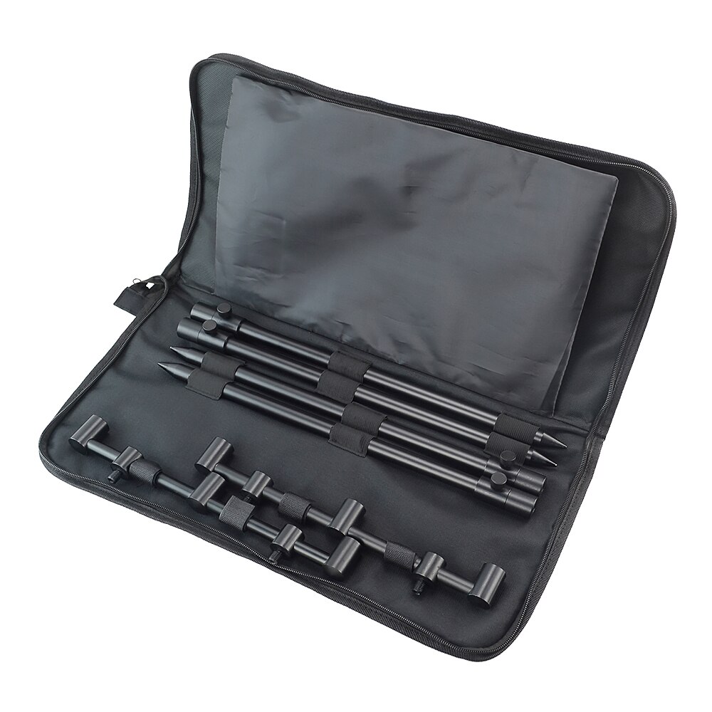Carp Fishing Rod Pod Set for 3 Fishing Rods Bank Stick 40-70cm and Buzz Bar in Carry Bag