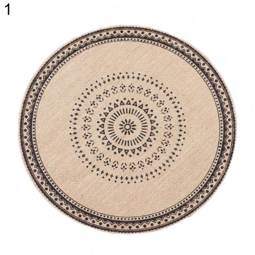 Katoen Linnen Tafel Mat Indiase Retro Patroon Kwastje Isolatie Antislip Placemat Kantoor Keuken Bekerhouder Mat Pad Decor: 01