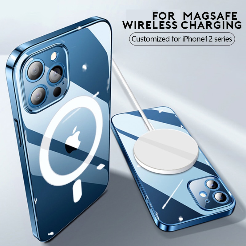 Original Clear Phone Case For iPhone 12 Pro Max 12 Mini Case Support For Magsafe Wireless Charging Luxury Transparent Back Cover: For iPhone 12 Pro / SSH100