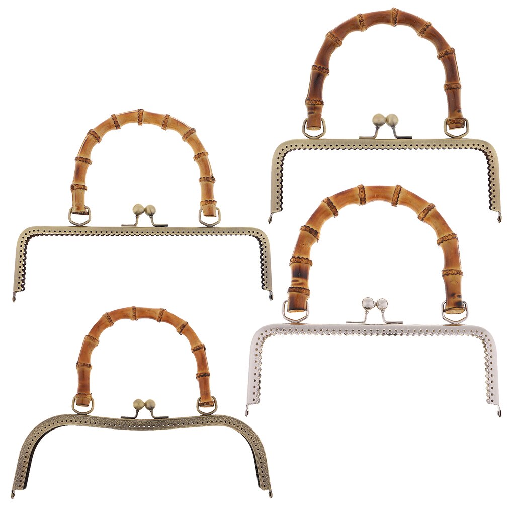 20/25/27cm Metal Purse Bag Frame Kiss Clasp Lock With Bamboo Shaped Handle