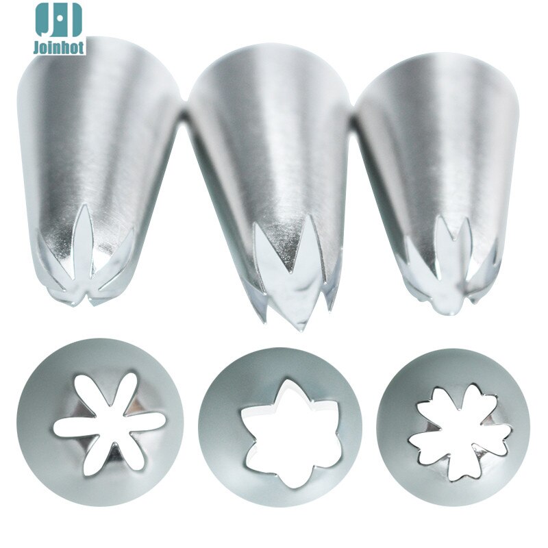 3Pcs Set 1M /2D/2F Rose Bloem Cake Icing Piping Tips Set Russische Piping Tips Nozzles set Stianless Staal Taart Nozzles