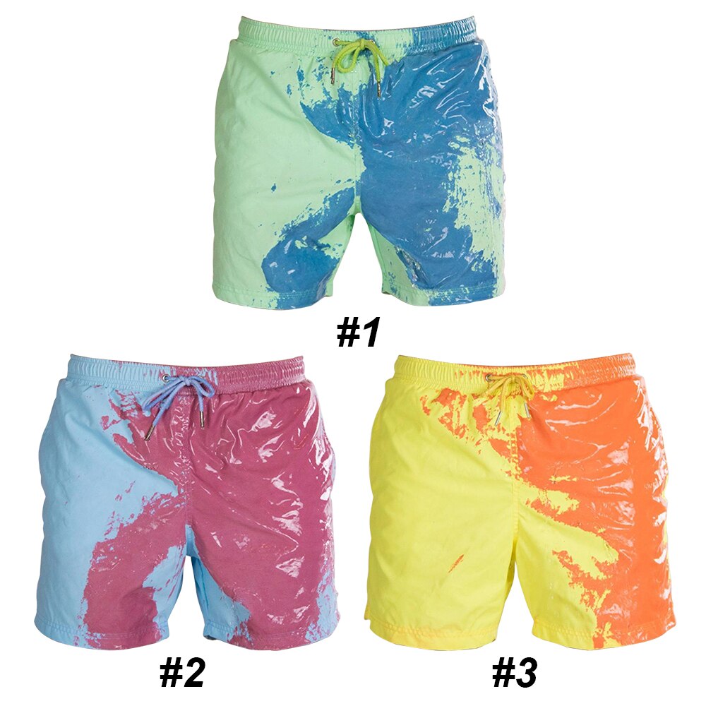 Swimming Pants Beach Swim Shorts Polyester Soft Comfortable Temperature Sensitive Funny Color Changing