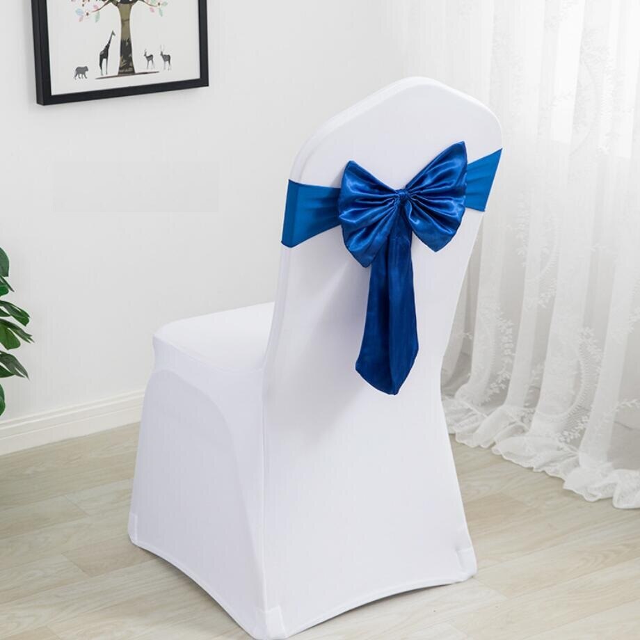 20 Colours Spandex Chair Sashes Wedding Chair Sashes Lycra Stretch Band Bow Tie Hotel Party Show Decoration On Universal: ROYAL BLUE