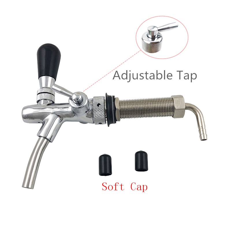 Verstelbare G5/8 Kegerator Draft Schacht Bier Tap Kraan Met Flow Controller Verchromen Home Brew Bar Bier Wijn maken Tool