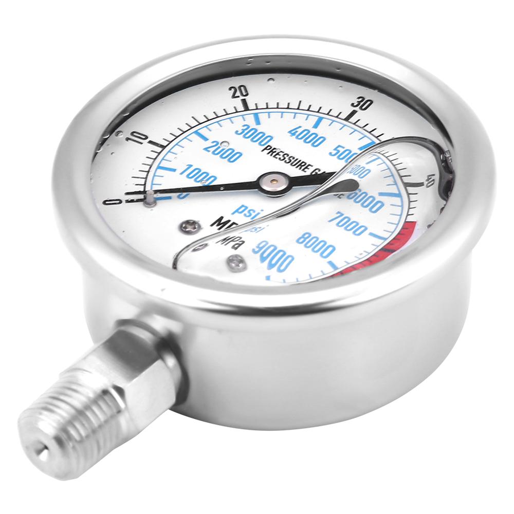 Water Hydraulic Pressure gauge 0-60MPa Stainless Steel Manometer Pressure Gauge Hydraulic Fluid Pressure Gauge NPT1/4"