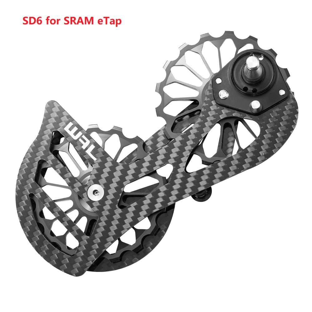 Desviador trasero de cerámica de fibra de carbono para bicicleta, rueda de guía de polea 17T para 6800 R7000 R8000 R9100 R9000, accesorios de bicicleta: SD6 black
