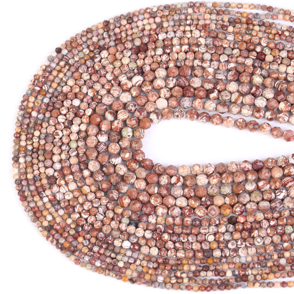 Natuursteen Kralen Geconfronteerd Houten Gestreepte Voor Sieraden Maken Diy Ketting Accessoires Armband Losse Kralen 3/4Mm 15inch
