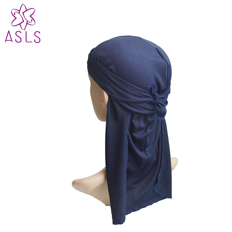Gorro de motorista Bandanna Doo Rag, tejido , licra, novedad: Azul marino