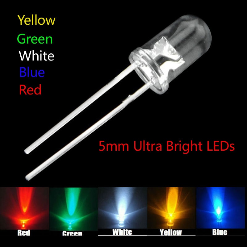 100 pcs 5mm Ronde Super Heldere rode LED light Diode Kit