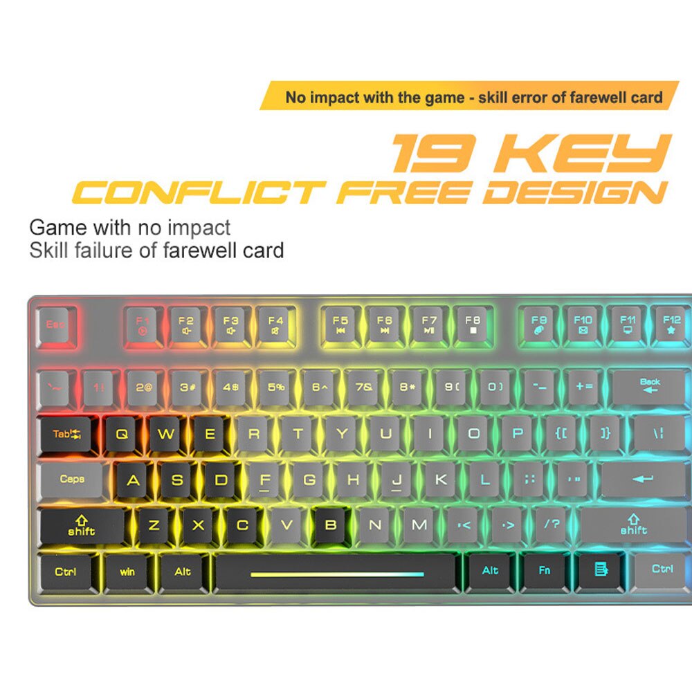 Gaming Keyboard Mouse Wired Combo Kit 104 Key With RGB Backlight Mechanical Feeling Keyboard Gamer Ergonomic Mause For PC Laptop