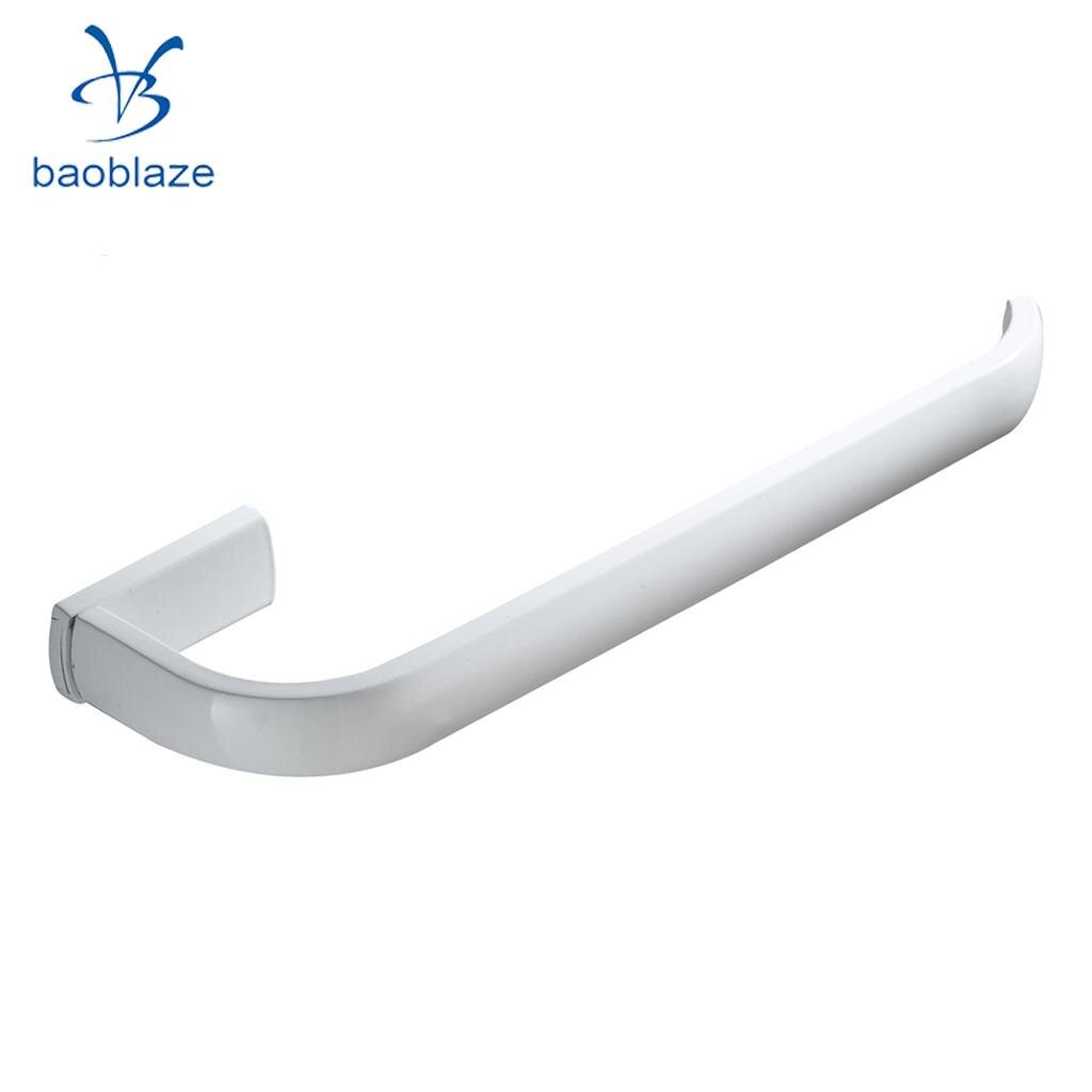 Wall Mounted Brass Bathroom Towel Rack Towel Rail Bar Single Rod Bath Towel Shelf Hanger for Home Hotel: White