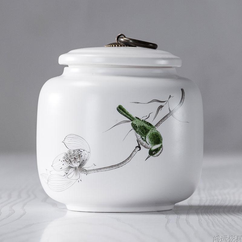 Ceramic Large Tea Caddies Handmade Chinese Moisture Proof Seal Tea Coffee Sugar Storage Jars Caja Para Te Home Storage 50