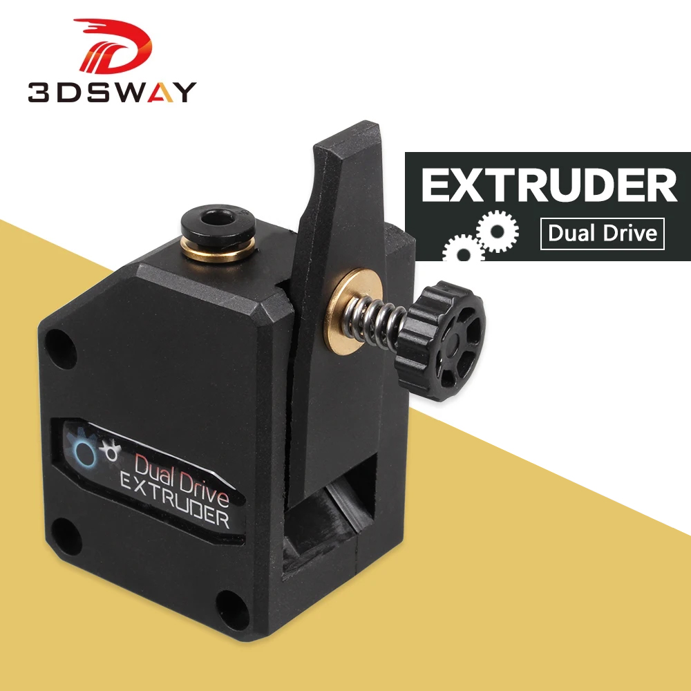 3DSWAY 3D Printer Parts MK8 Extruder Clone Dual Drive Extruder upgrade Bowden DDB Extruder 1.75mm Filament for Ender3 CR10 MK8