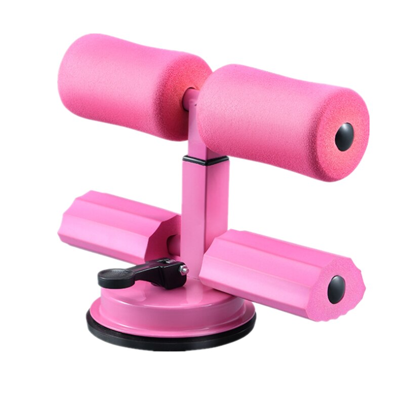 Adjustable Sit Up Bar Floor Assistant Exercise Equipment with Resistance band Home Gym Abdominals Core Workout Fitness Slimming: Pink B