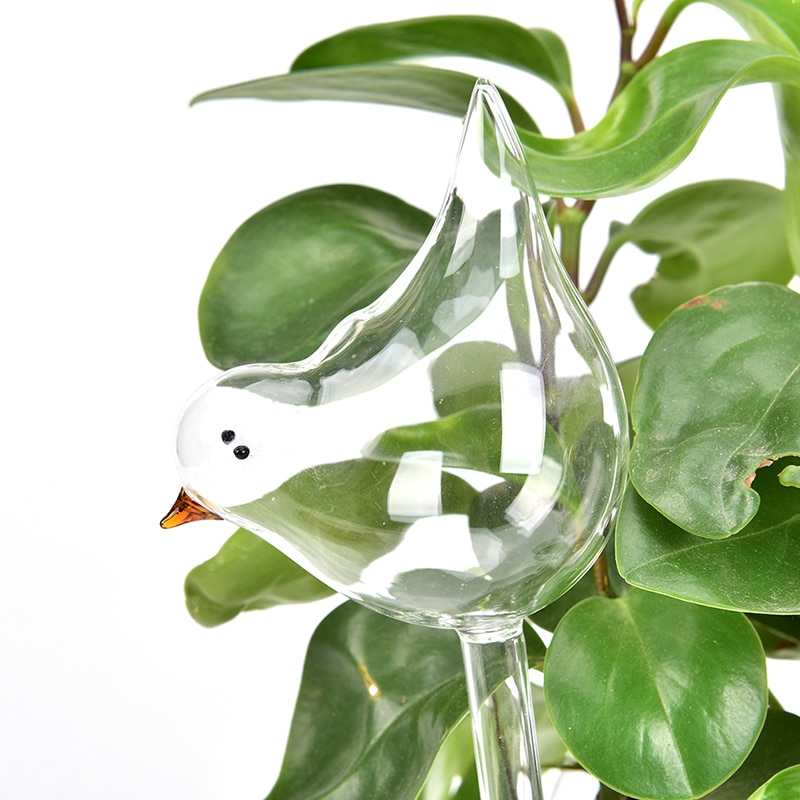 1 stk plante selvvandende klode planter vandløg fugleform klart glasvandingsapparat