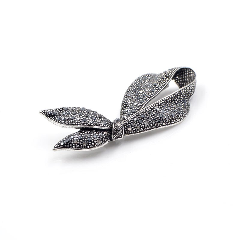 CINDY XIANG mignon strass noir noeud Broches pour les femmes nœud papillon broche broche fête bijoux hiver manteau Broches