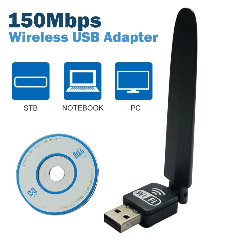 usb wifi adapter ethernet lan 150 wireless 802.11n laptop desktop dongle card antena adaptador 2.4g wi fi receiver wi-fi mini