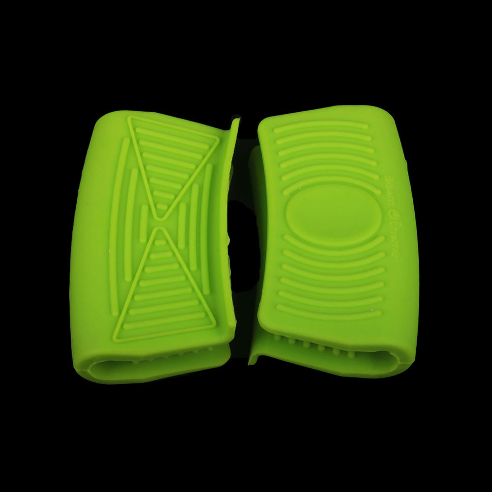 Silicone world Grip Silicone Pot Holder Sleeve Insulation Non Slip Pot Glove Anti-Scalding Pan Handle Cover Grip Kitchen Tools: Green