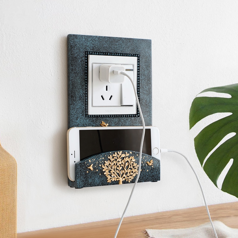 Harpiks vægdekor stikkontakt klistermærke mobiltelefon ladeholder wallsticker switch vægramme lyskontakt cover