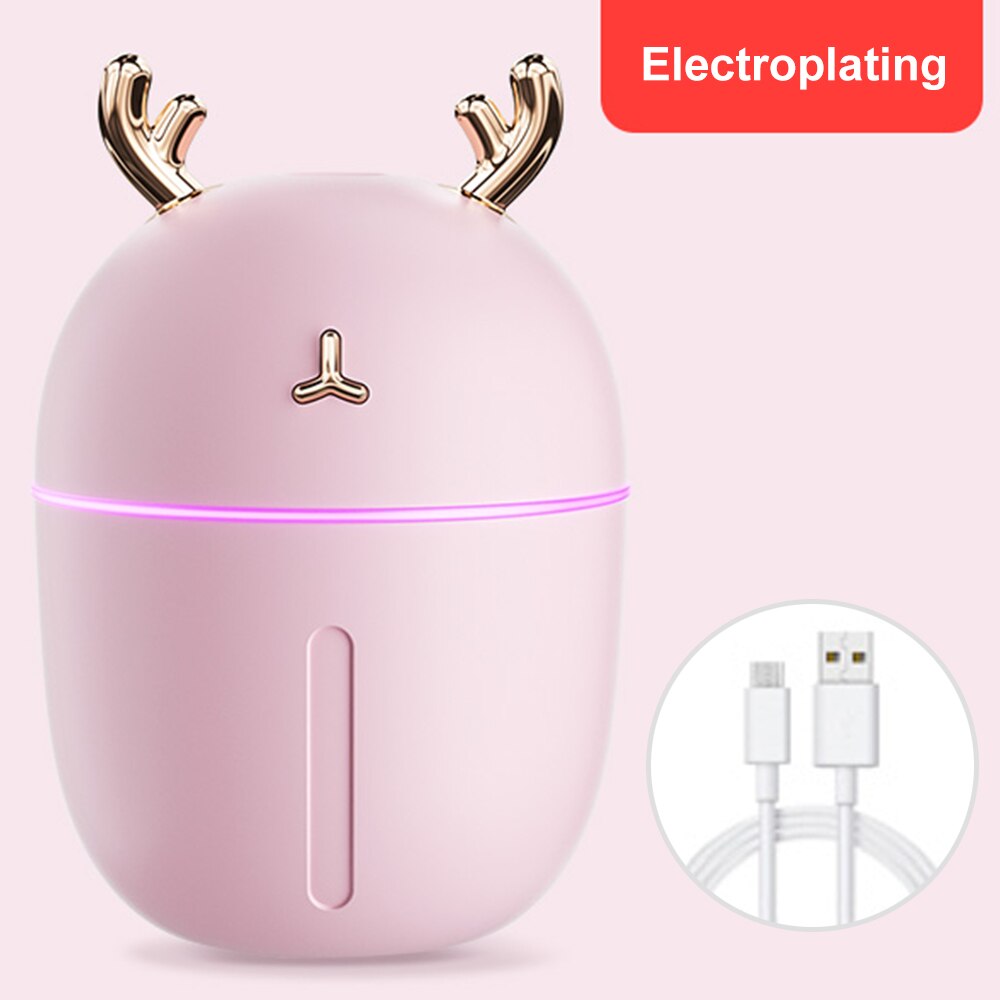 Humidificateur domestique pour chambre à coucher, petit mini pulvérisateur de purification d'air, instrument de remplissage d'eau, climatiseur usb: Galvanoplastie rose