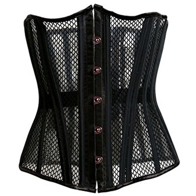 Kvinder korselet åndbart mesh stål bonen talje træner underbust talje korset slankende åndbart træningskorset: Xxl