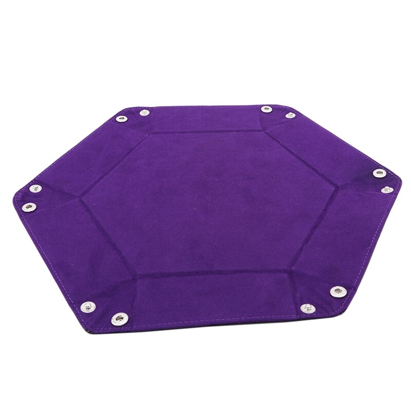 Würfel Tablett Lila Würfel Kasten für RPG Dnd Spiele Würfel Lagerung Tragbare Falten Würfel Lagerung Rollen Fach für Verwenden Spiel Hexagon: Violett