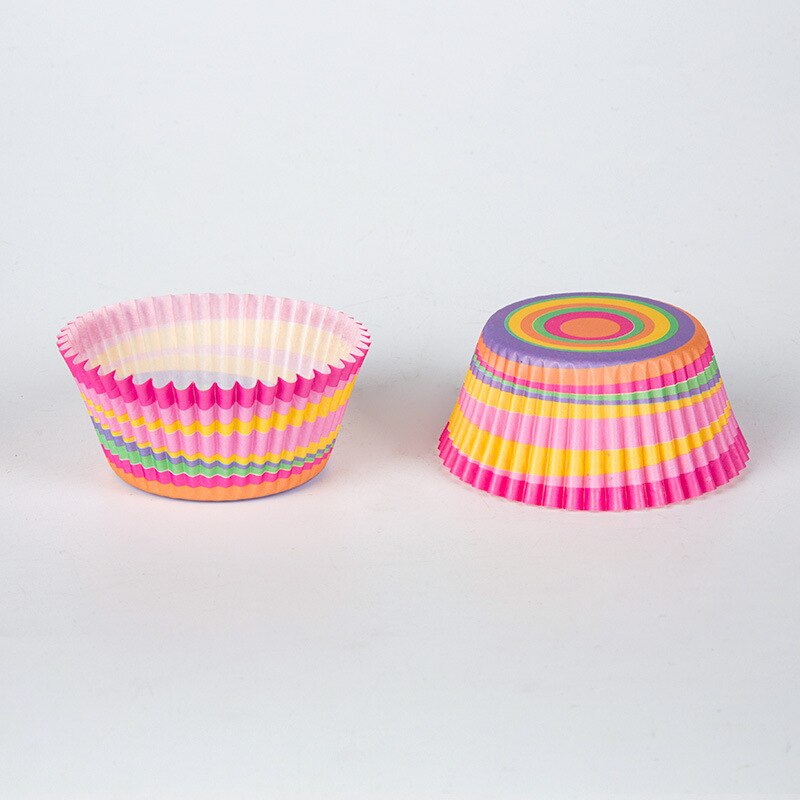Mini Rainbow Color 100pc Cupcake Liner Baking Cup Cupcake Paper Muffin Cases Cake Box Egg Tarts Tray Kitchen Accessories Tools: color14