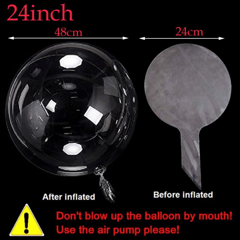 50pc 12/18/20/24/36 inch Inflatable Bobo Balloon Transparent Globes Birthday Party Supplies Wedding Baby Shower Decor Ballons