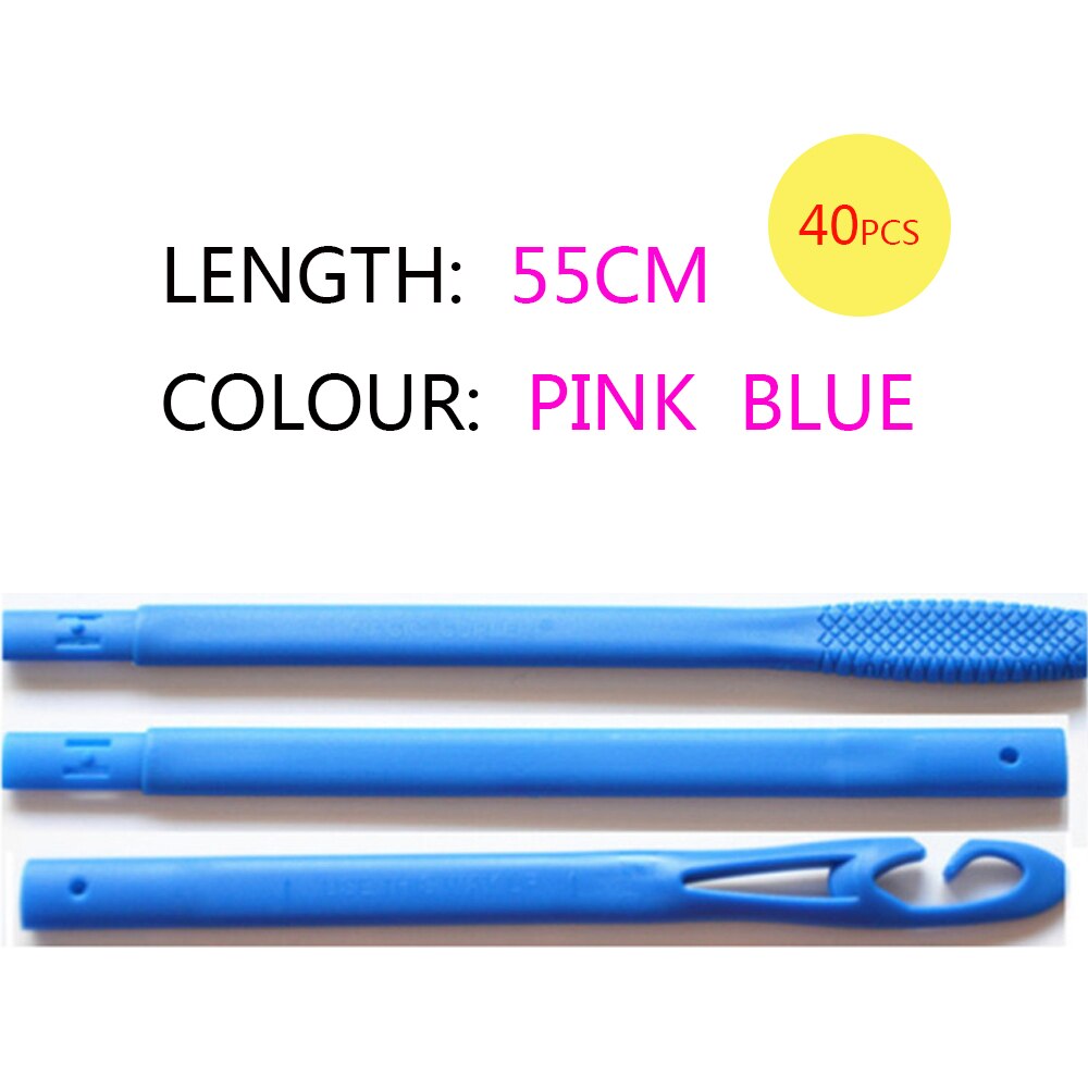 40pcs/65cm Magic Hair Roller Spiral DIY Hair Curlers Soft Hair Curler Rollers For Curling Hair Plastic Rollers: 40PCS 55CM