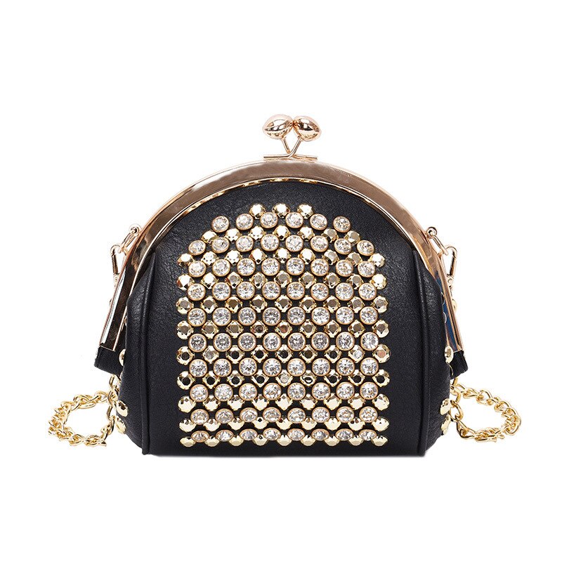 Shell bolso bolsas para las mujeres de de diamantes bolsas de mensajero bolsos de mano de mujer de hombro, de gran capacidad bolsos saco principal: Black gold