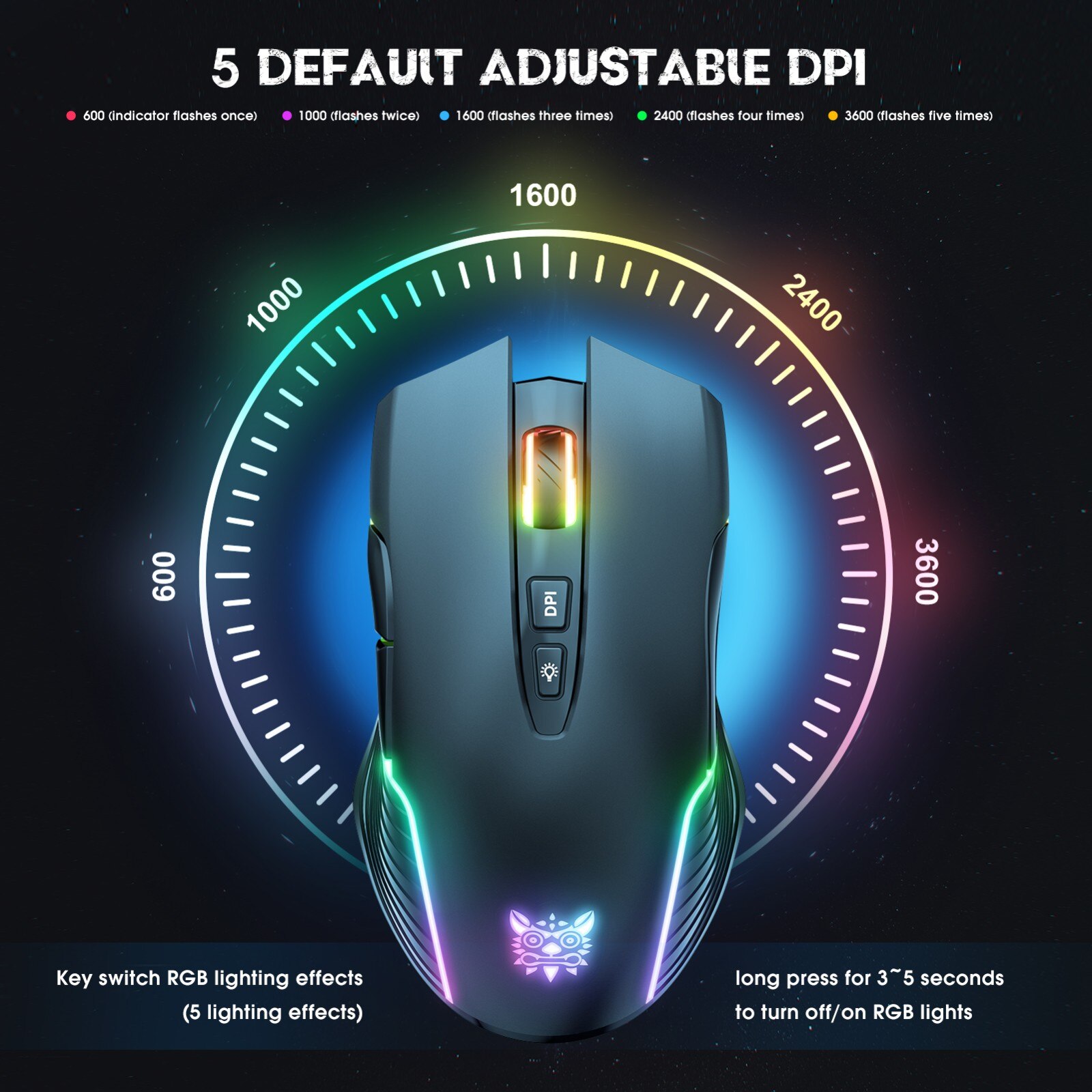CW905 RGB 5 Adjustable DPI Wireless Rechargeable Gaming Mouse Ergonomic Mouse Gamer Computer Gaming mause For Laptop PC