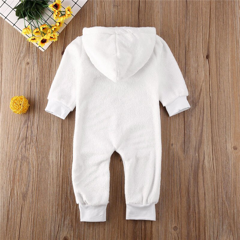 Kerst Kid Baby Boy Meisje Winter Kleding Fleece Sneeuwpop Romper Body Baby Bebe Wit pak Outfit